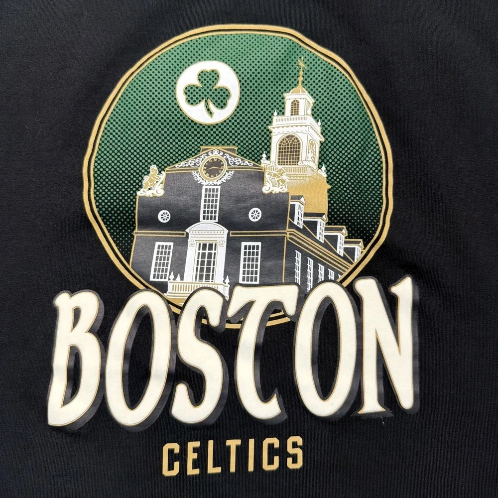 Nike Boston Celtics‎ T-Shirt Black Men's Medium NBA 100% Cotton EUC